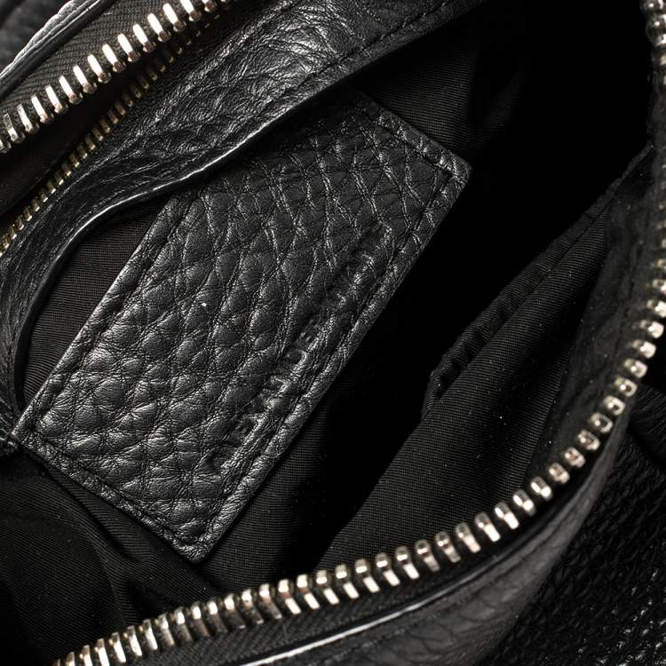 Pre Owned Alexander Wang Black Textured Leather Rocco Duffel Bag