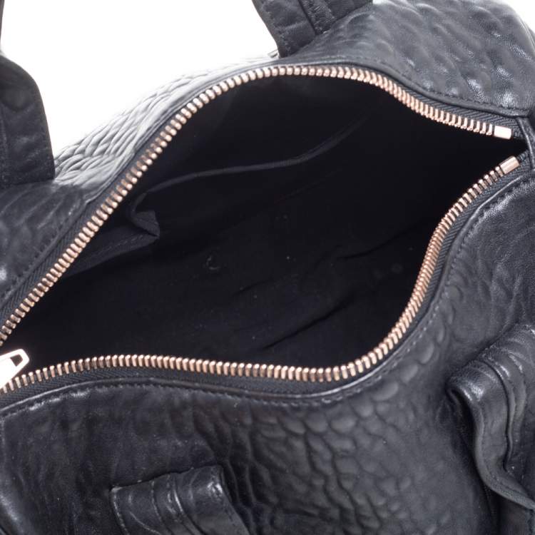 Pre Owned Alexander Wang Black Pebbled Leather Rocco Duffle Bag
