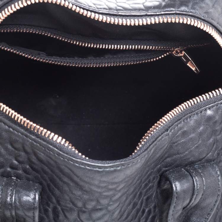 Pre Owned Alexander Wang Black Pebbled Leather Rocco Duffle Bag