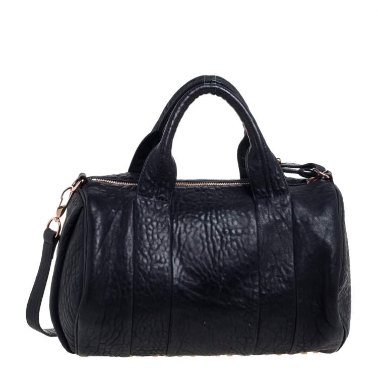 Pre Owned Alexander Wang Black Pebbled Leather Rocco Duffle Bag