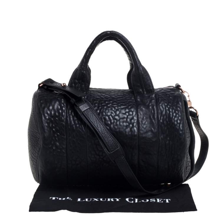 Pre Owned Alexander Wang Black Pebbled Leather Rocco Duffle Bag