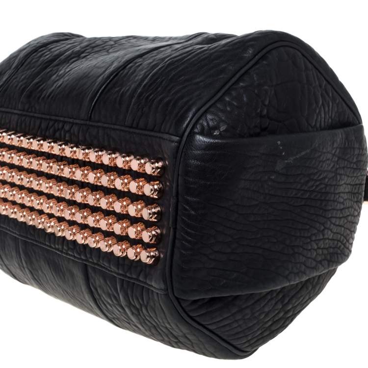 Pre Owned Alexander Wang Black Pebbled Leather Rocco Duffle Bag