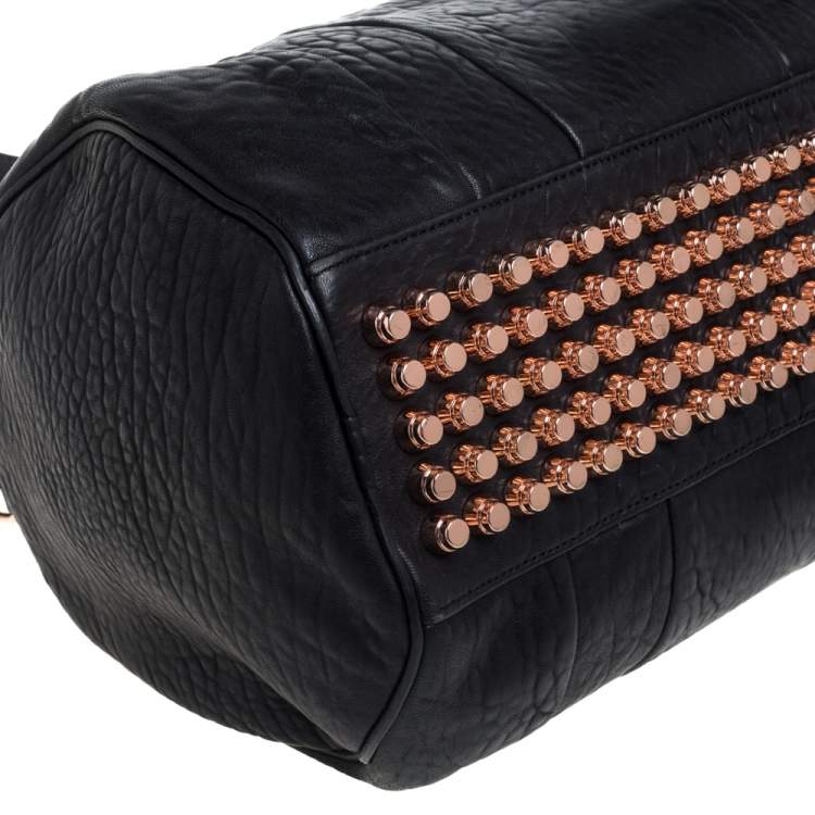 Pre Owned Alexander Wang Black Pebbled Leather Rocco Duffle Bag