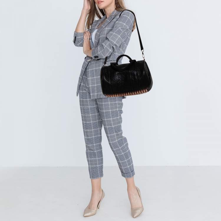 Pre Owned Alexander Wang Black Pebbled Leather Rocco Duffle Bag