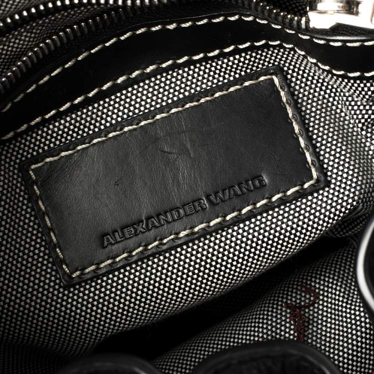 Pre Owned Alexander Wang Black Textured Leather Diego Bucket Bag