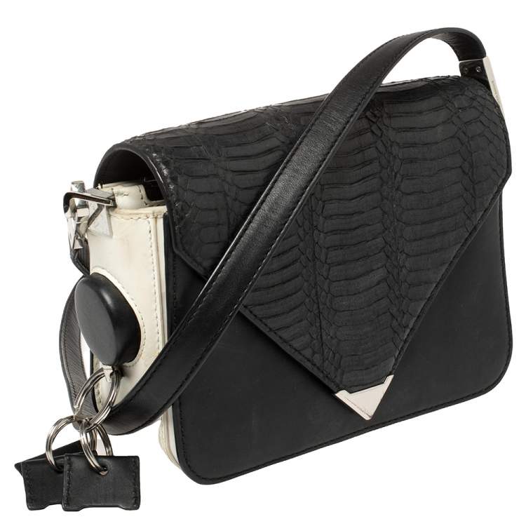 Pre Owned Alexander Wang Black Leather Small Prisma Envelope Crossbody Bag