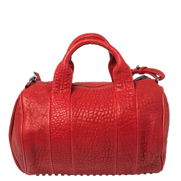 Pre Owned Alexander Wang Red Pebbled Leather Rocco Duffle Bag