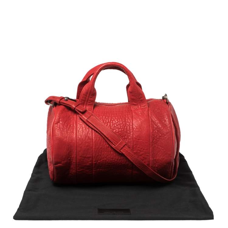 Pre Owned Alexander Wang Red Pebbled Leather Rocco Duffle Bag