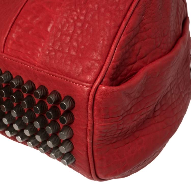 Pre Owned Alexander Wang Red Pebbled Leather Rocco Duffle Bag
