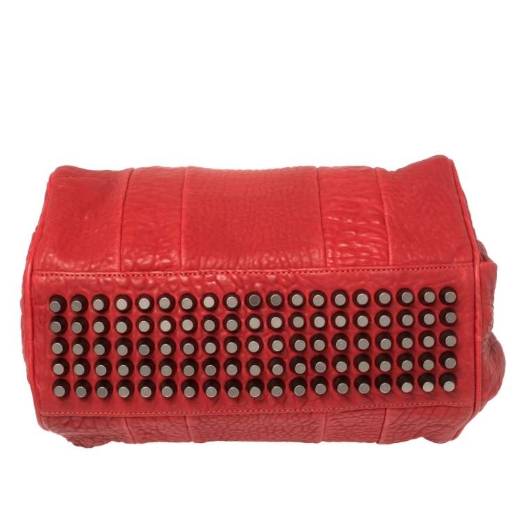Pre Owned Alexander Wang Red Pebbled Leather Rocco Duffle Bag