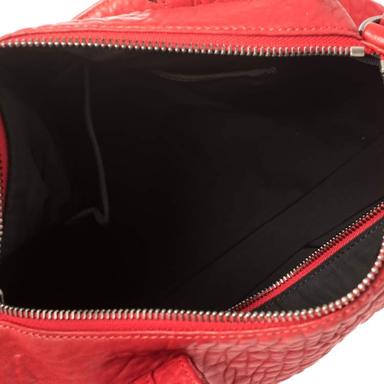 Pre Owned Alexander Wang Red Pebbled Leather Rocco Duffle Bag