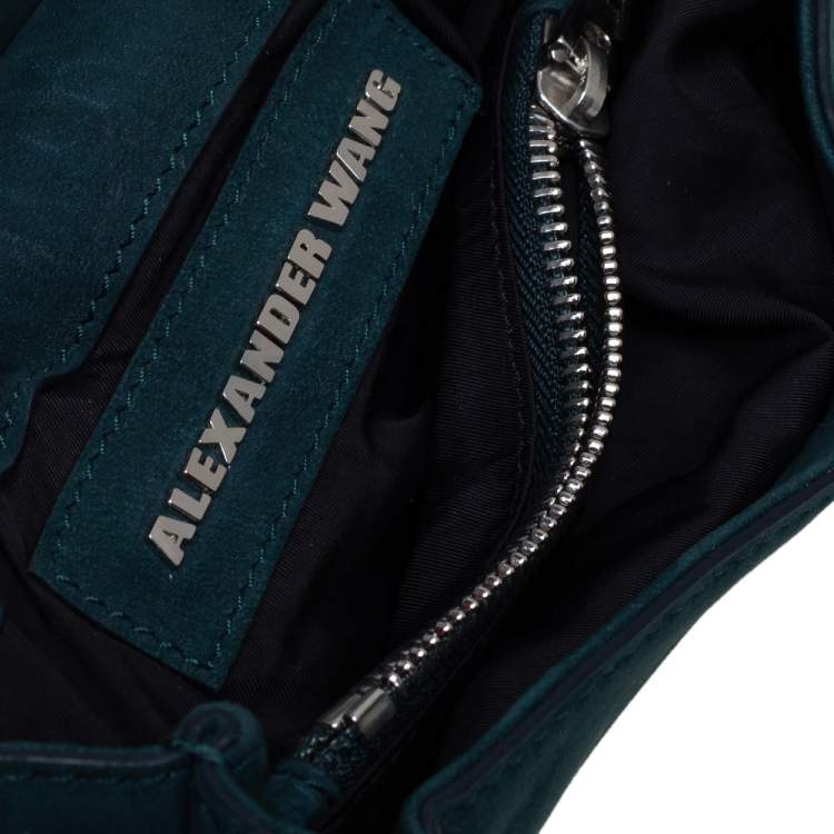 Pre Owned Alexander Wang Teal Blue Suede Marion Shoulder Bag