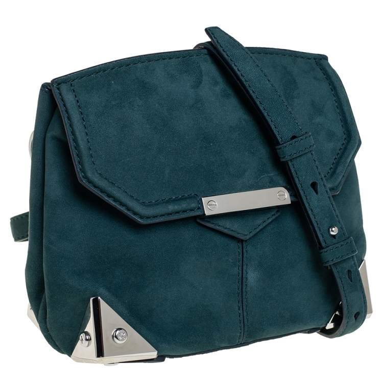 Pre Owned Alexander Wang Teal Blue Suede Marion Shoulder Bag