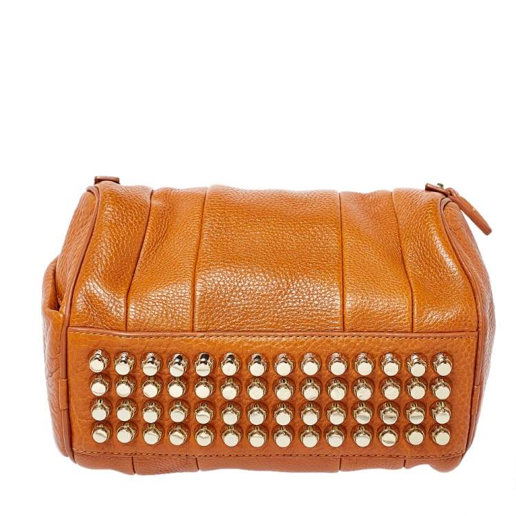 Pre Owned Alexander Wang Brown Pebbled Leather Small Rockie Satchel