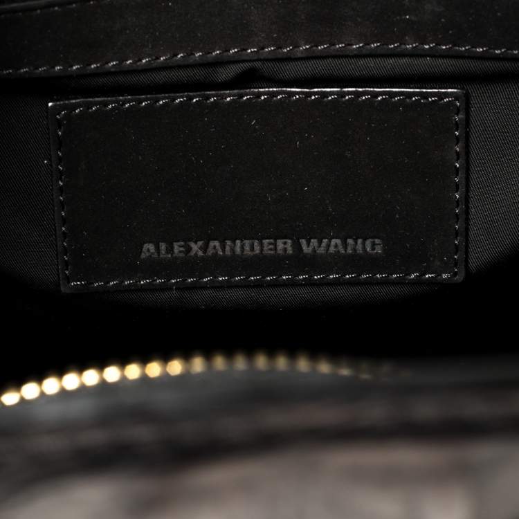 Pre Owned Alexander Wang Black Croc Embossed Leather Pelican Tote
