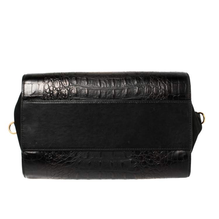 Pre Owned Alexander Wang Black Croc Embossed Leather Pelican Tote