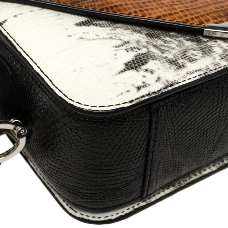 Pre Owned Alexander Wang Multicolor Lizard Embossed Leather Small Prisma Envelope Crossbody Bag