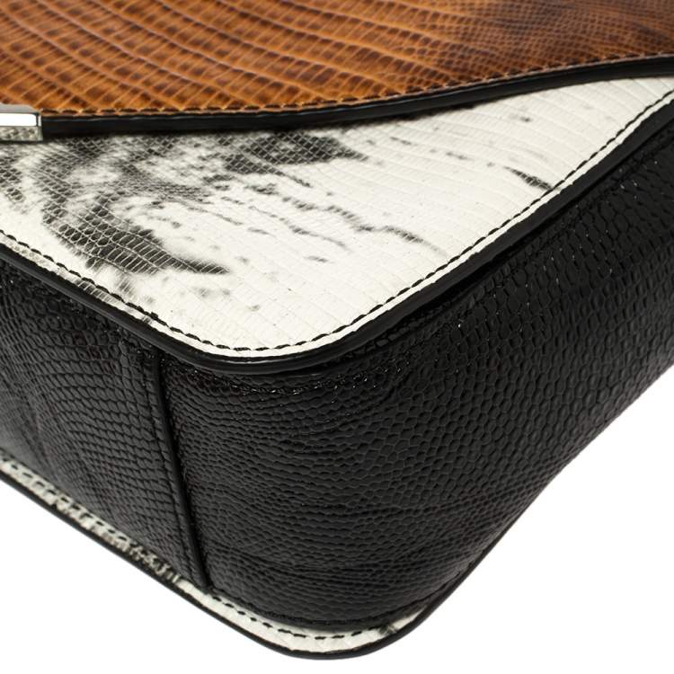 Pre Owned Alexander Wang Multicolor Lizard Embossed Leather Small Prisma Envelope Crossbody Bag