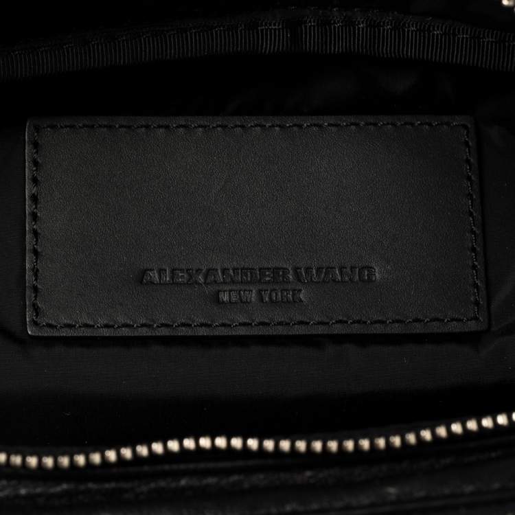Pre Owned Alexander Wang Black Leather Studded Attica Fanny Belt Bag