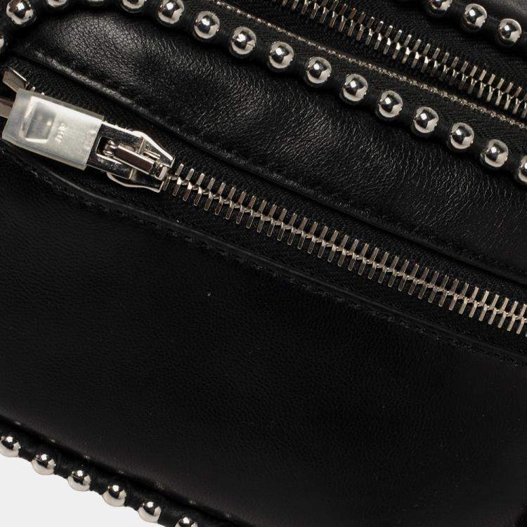 Pre Owned Alexander Wang Black Leather Studded Attica Fanny Belt Bag
