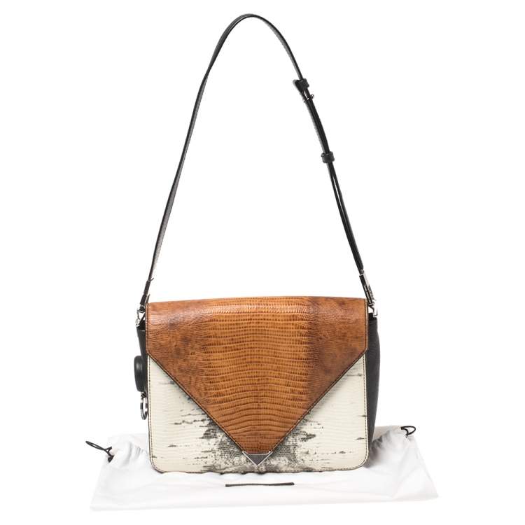 Pre Owned Alexander Wang Multicolor Lizard Embossed Leather Prisma Envelope Shoulder Bag