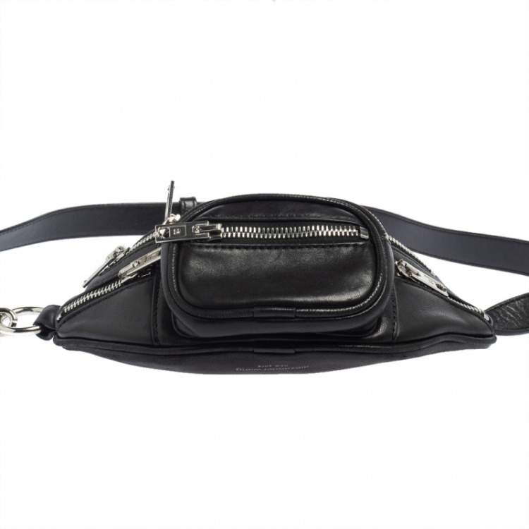 Pre Owned Alexander Wang Black Leather Mini Attica Belt Bag