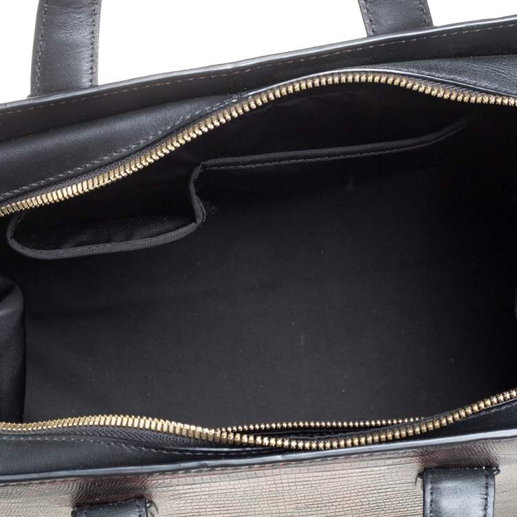 Pre Owned Alexander Wang Black/Red Lizard Embossed Leather Pelican Satchel