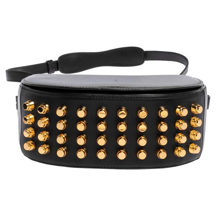 Pre Owned Alexander Wang Black Leather Studded Lia Shoulder Bag