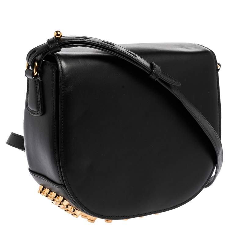 Pre Owned Alexander Wang Black Leather Studded Lia Shoulder Bag