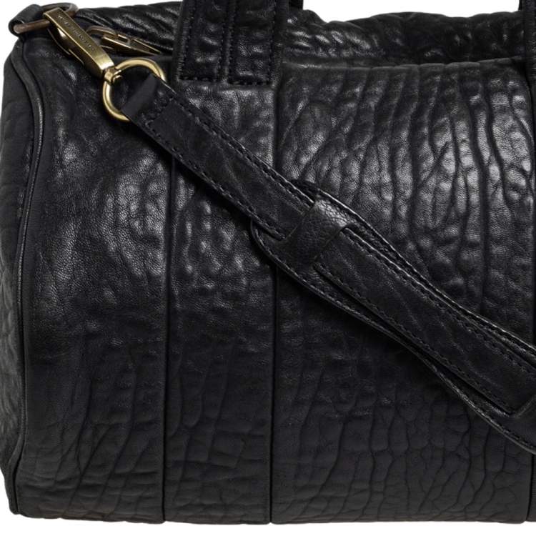Pre Owned Alexander Wang Black Pebbled Leather Rocco Duffle Bag