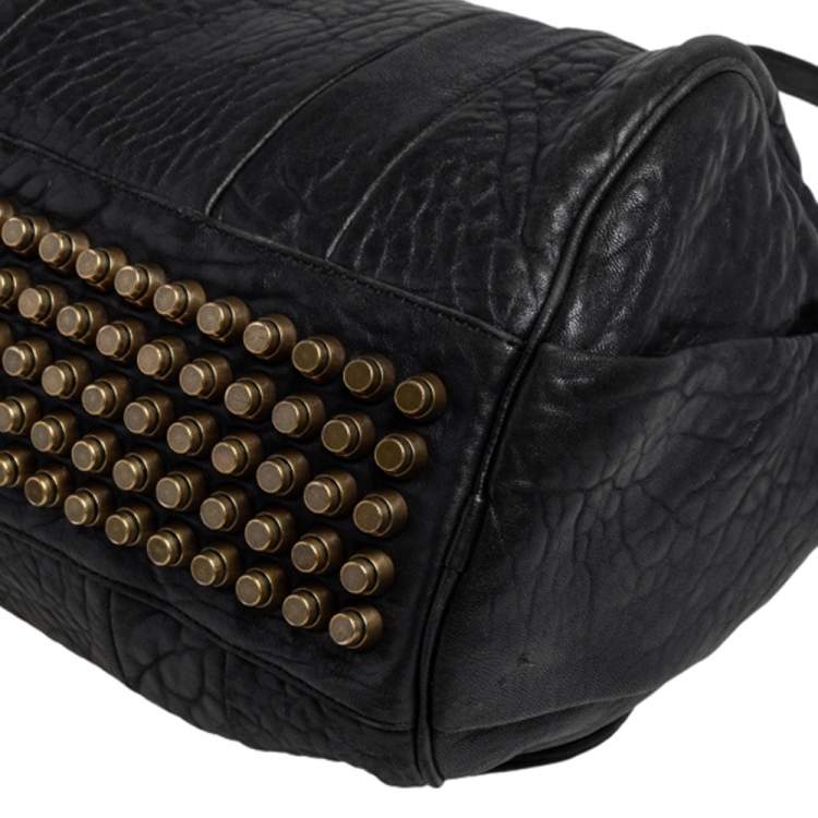Pre Owned Alexander Wang Black Pebbled Leather Rocco Duffle Bag