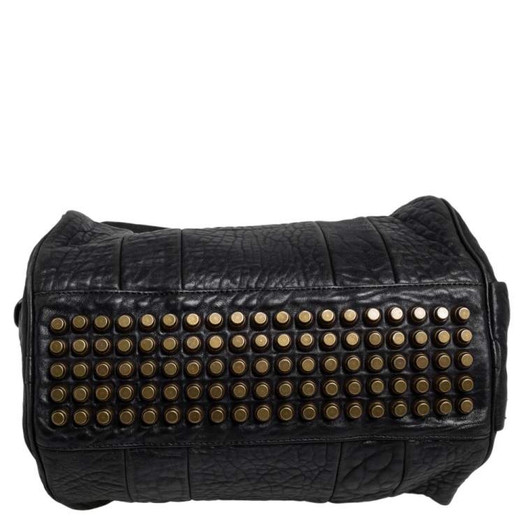 Pre Owned Alexander Wang Black Pebbled Leather Rocco Duffle Bag