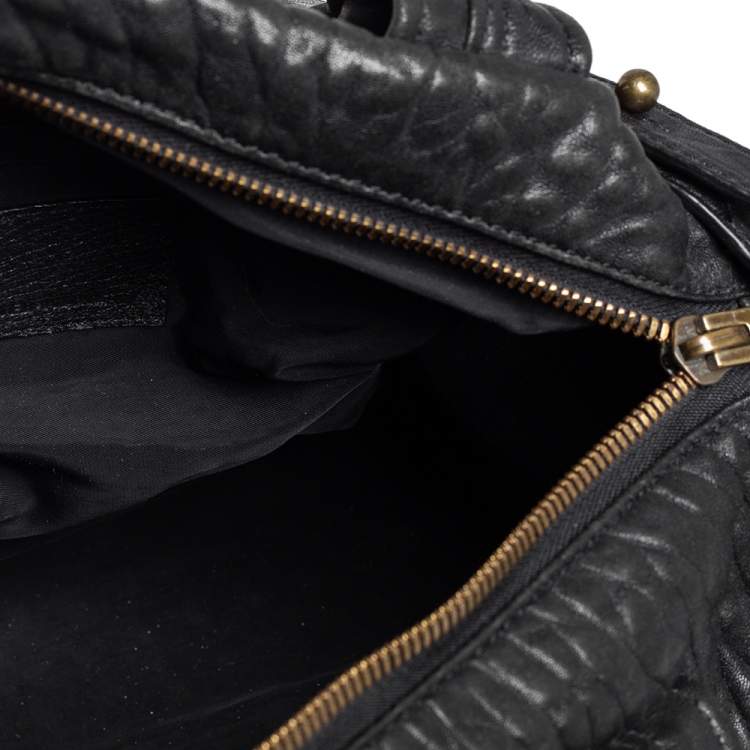 Pre Owned Alexander Wang Black Pebbled Leather Rocco Duffle Bag