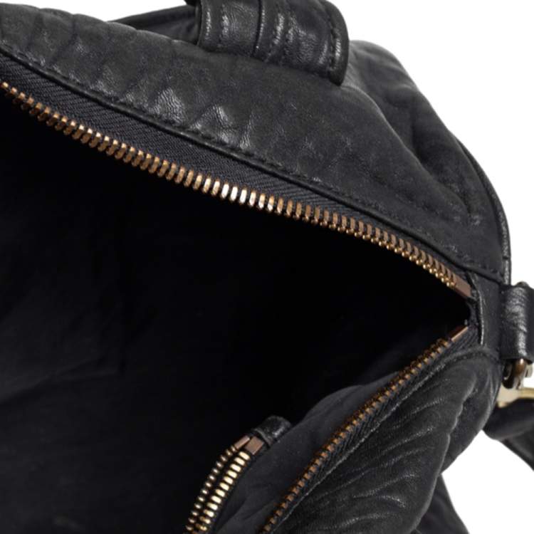 Pre Owned Alexander Wang Black Pebbled Leather Rocco Duffle Bag