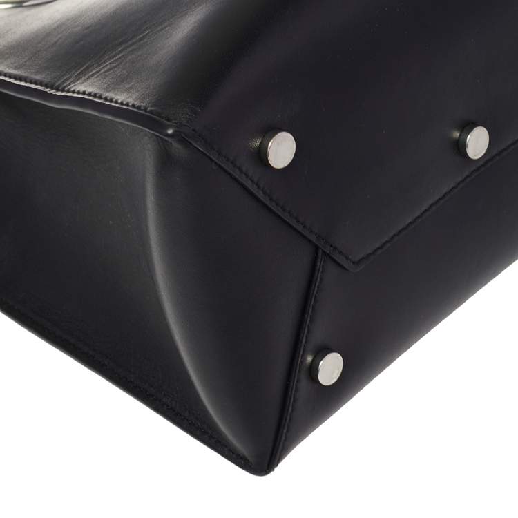 Pre Owned Alexander Wang Black Leather Genesis Box Chain Tote