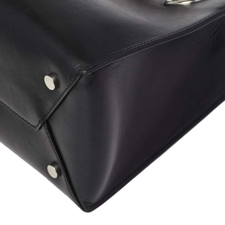 Pre Owned Alexander Wang Black Leather Genesis Box Chain Tote