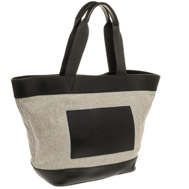 Pre Owned Alexander Wang Grey/Black Canvas and Leather Paneled Tote
