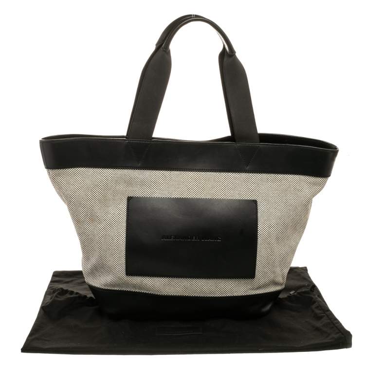 Pre Owned Alexander Wang Grey/Black Canvas and Leather Paneled Tote