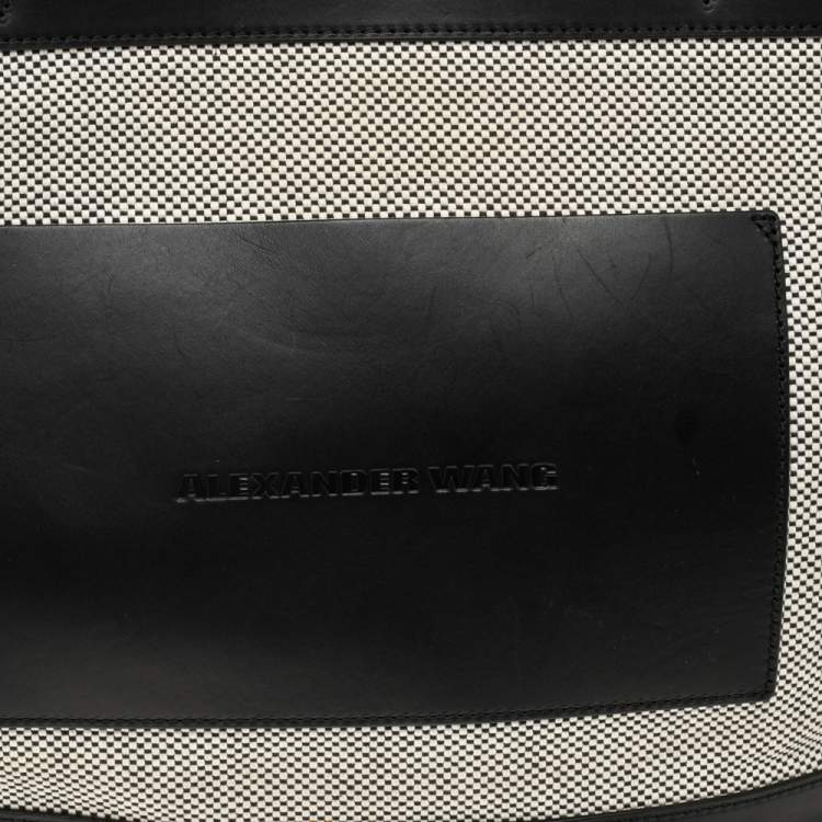 Pre Owned Alexander Wang Grey/Black Canvas and Leather Paneled Tote