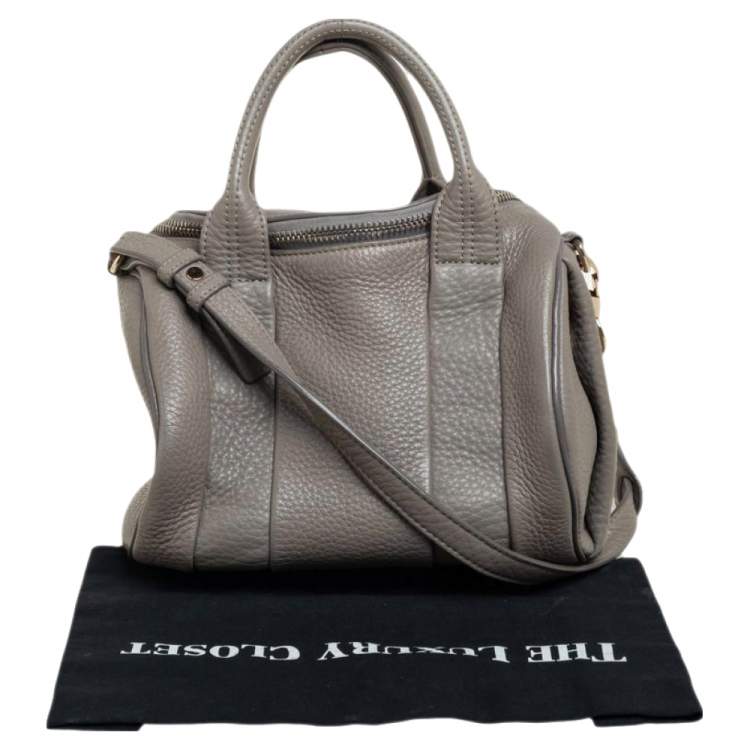 Pre Owned Alexander Wang Grey Textured Leather Rocco Duffel Bag