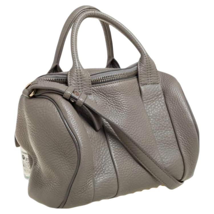 Pre Owned Alexander Wang Grey Textured Leather Rocco Duffel Bag