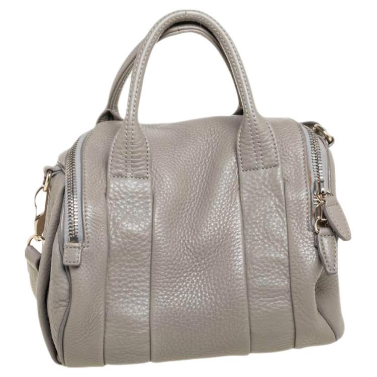 Pre Owned Alexander Wang Grey Textured Leather Rocco Duffel Bag