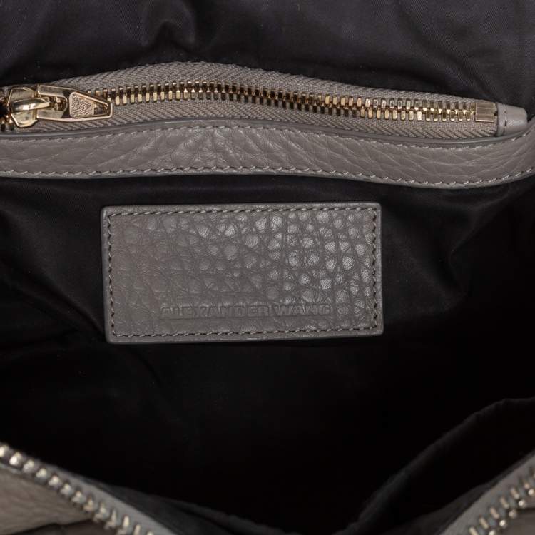 Pre Owned Alexander Wang Grey Textured Leather Rocco Duffel Bag