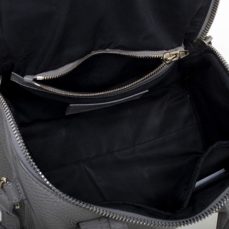 Pre Owned Alexander Wang Grey Textured Leather Rocco Duffel Bag