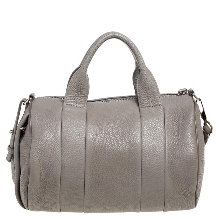 Pre Owned Alexander Wang Grey Pebbled Leather Rocco Duffle Bag