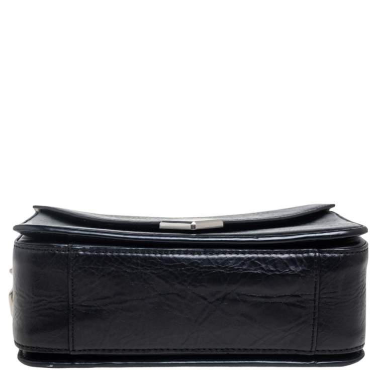 Pre Owned Alexander Wang Black Crinkled Leather Small Prisma Shoulder Bag