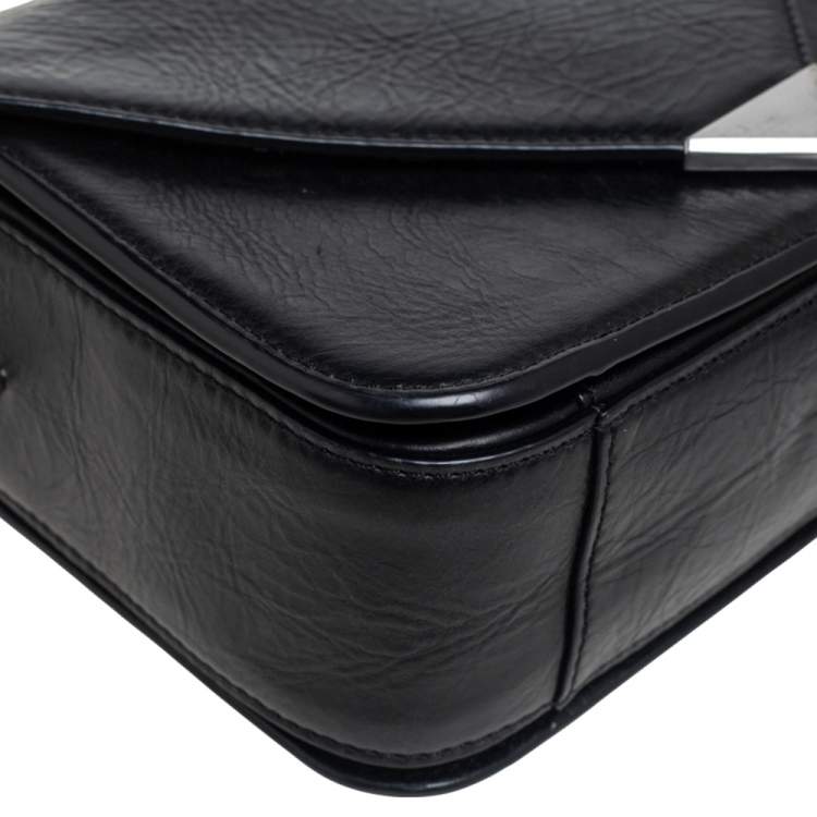 Pre Owned Alexander Wang Black Crinkled Leather Small Prisma Shoulder Bag