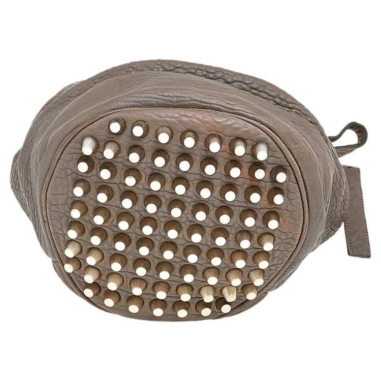 Pre Owned Alexander Wang Grey Textured Leather Diego Bucket Bag