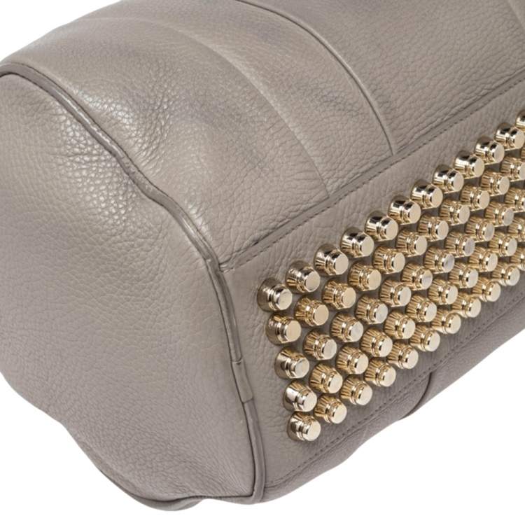 Pre Owned Alexander Wang Grey Pebbled Leather Rocco Duffel Bag