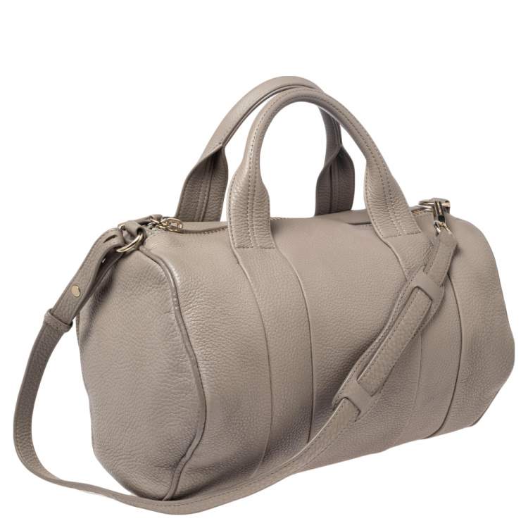 Pre Owned Alexander Wang Grey Pebbled Leather Rocco Duffel Bag